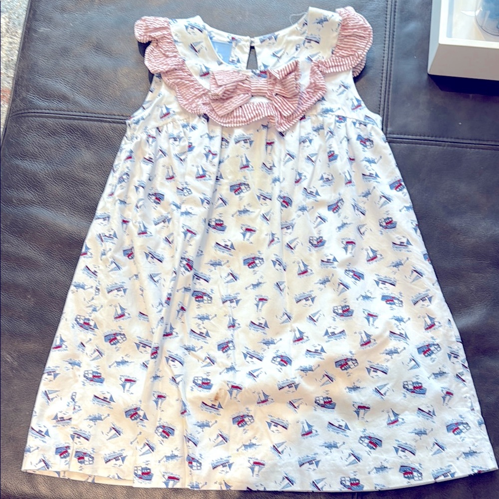 Bella Bliss White Dress with Nautical Print